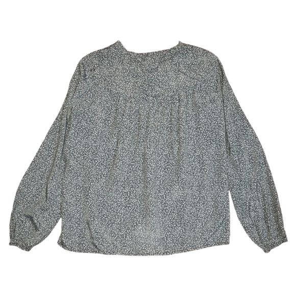 LC Lauren Conrad Oversized Ruffle Prarie Yoke Ditsy Floral Button Down Top XS - Picture 14 of 17